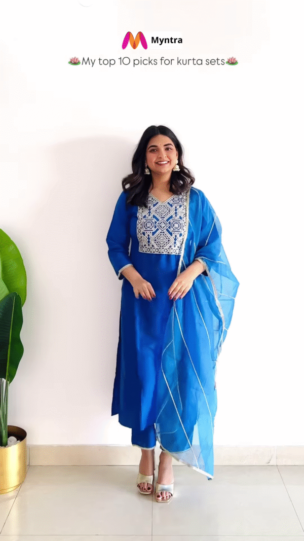 Elegant Yellow Embroidered Kurta Set with Dupatta – Festive & Ethnic Wear - Image 3