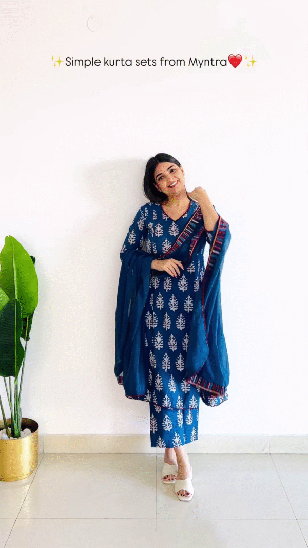 Pink Floral Printed Kurta Set with Dupatta – Elegant & Comfortable Ethnic Wear - Image 2