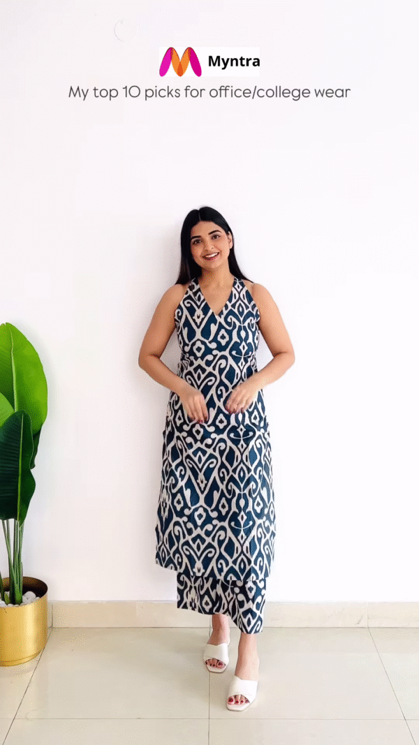 Pink Sleeveless Printed Kurta Set – Chic & Comfortable Ethnic Wear - Image 3