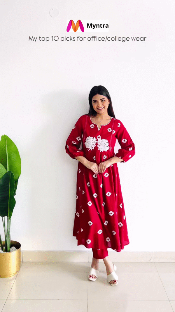 Pink Sleeveless Printed Kurta Set – Chic & Comfortable Ethnic Wear - Image 5