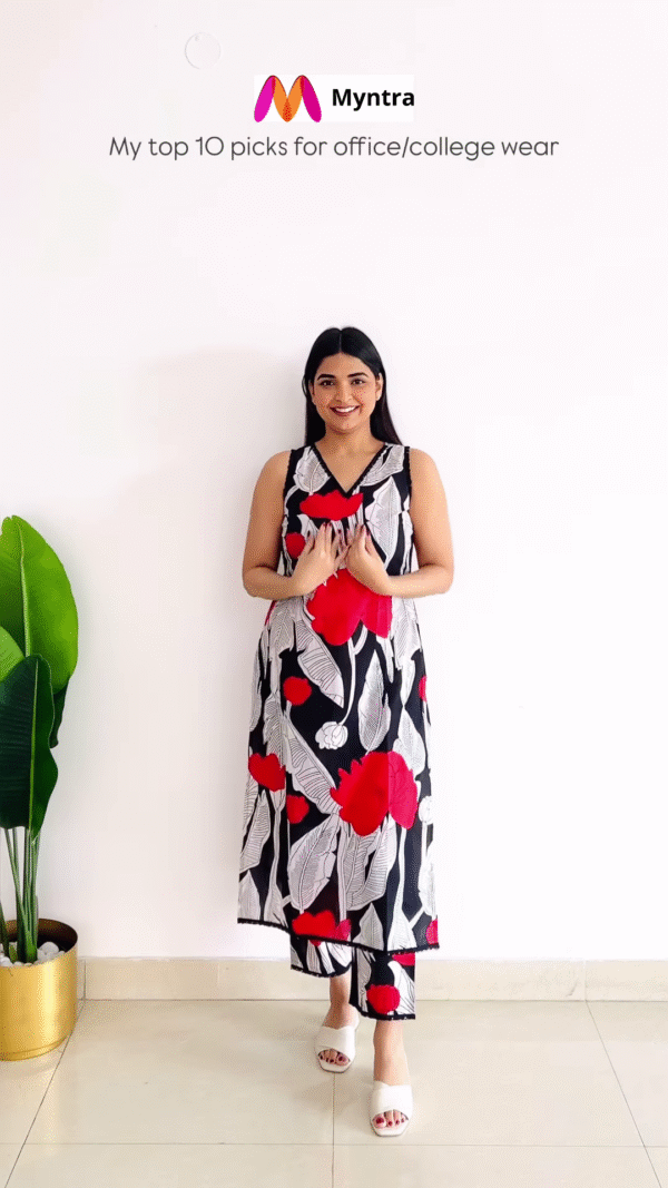 Pink Sleeveless Printed Kurta Set – Chic & Comfortable Ethnic Wear - Image 7