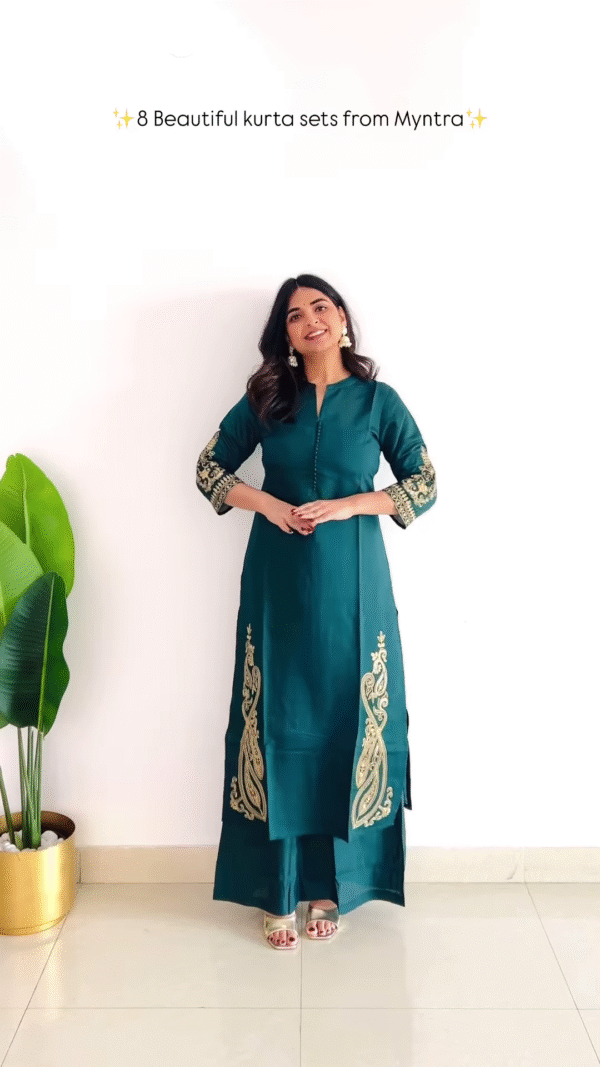 Elegant Mauve Embroidered Kurta Set – Graceful & Sophisticated Ethnic Wear - Image 2