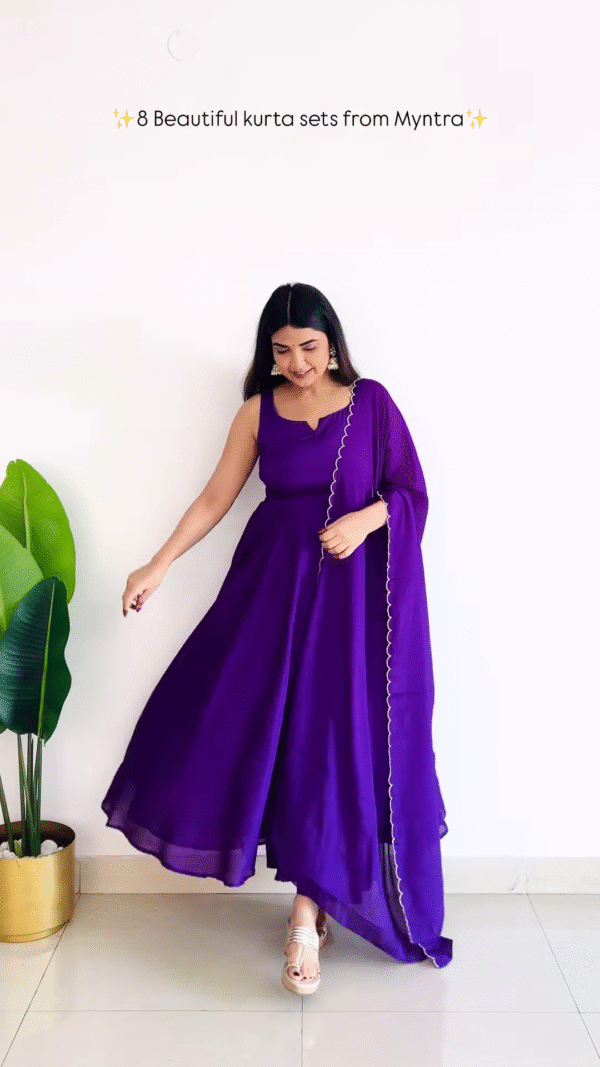Elegant Mauve Embroidered Kurta Set – Graceful & Sophisticated Ethnic Wear - Image 3