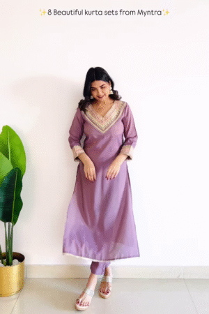 Elegant Mauve Embroidered Kurta Set – Graceful & Sophisticated Ethnic Wear
