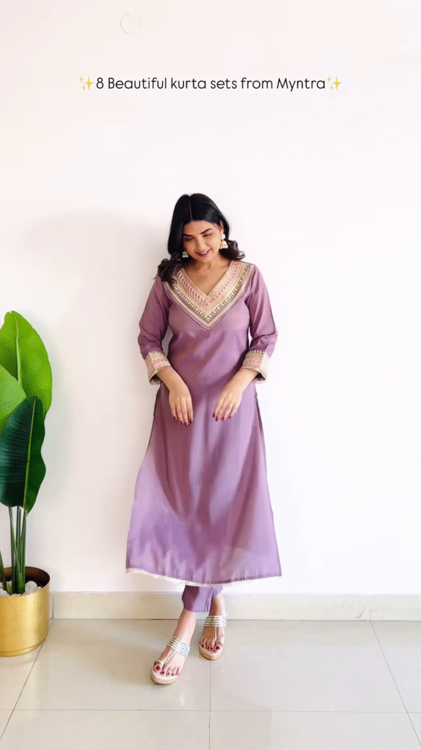 Elegant Mauve Embroidered Kurta Set – Graceful & Sophisticated Ethnic Wear