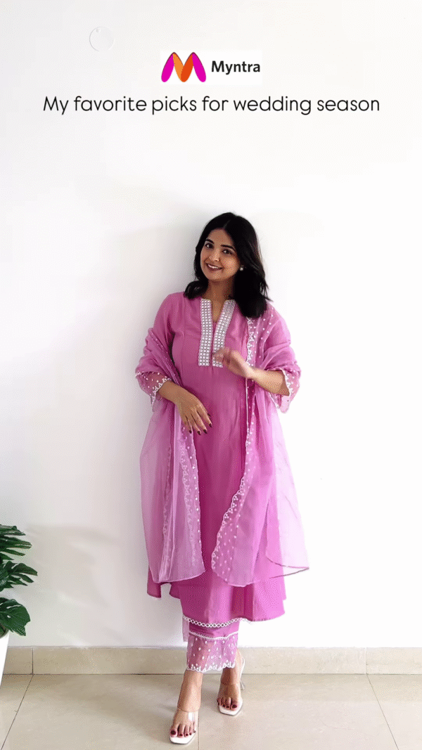 Red Floral Anarkali Kurta Set with Green Dupatta – Wedding Edition - Image 11