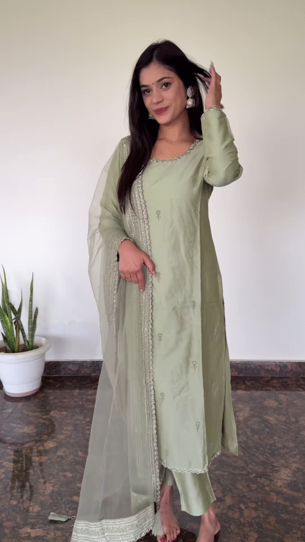 Royal Purple Embroidered Kurta Set with Dupatta – Ethnic Elegance - Image 5