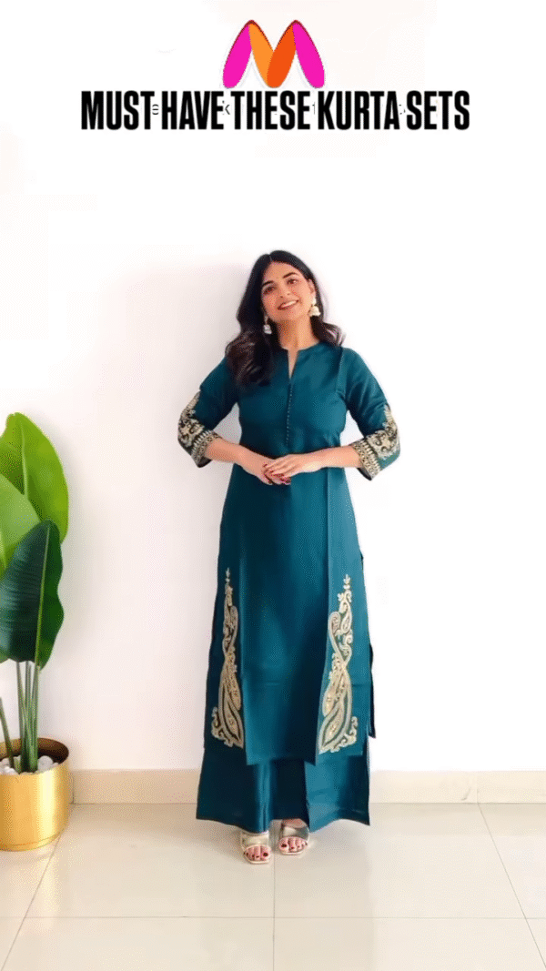Elegant Red Flared Kurta Set with Floral Dupatta – Timeless Grace - Image 4