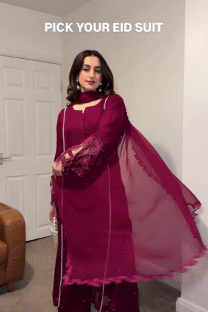 Plum Elegance Embroidered Eid Suit – A Timeless Statement