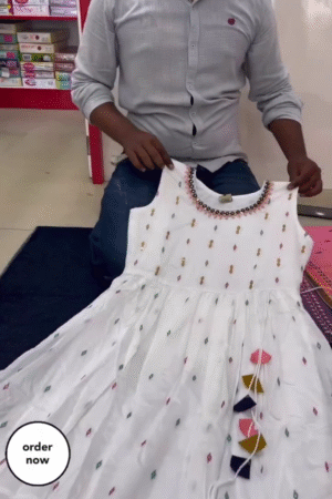 Elegant White & Ombre Multicolor Anarkali Dress – Festive Charm