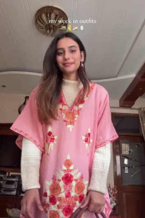 Elegant Off-White Embroidered Winter Kurta