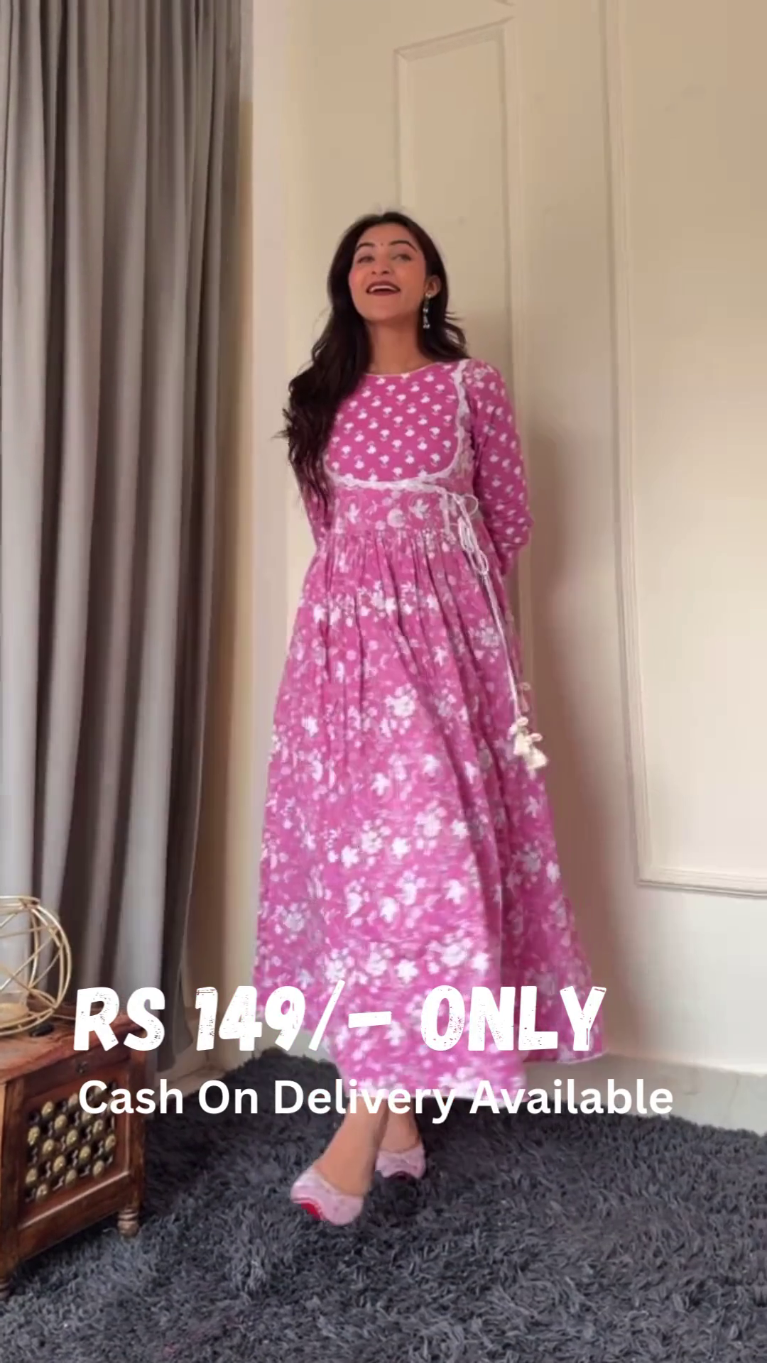 Elegant Green Floral Anarkali Dress – Timeless Ethnic Charm - Image 2