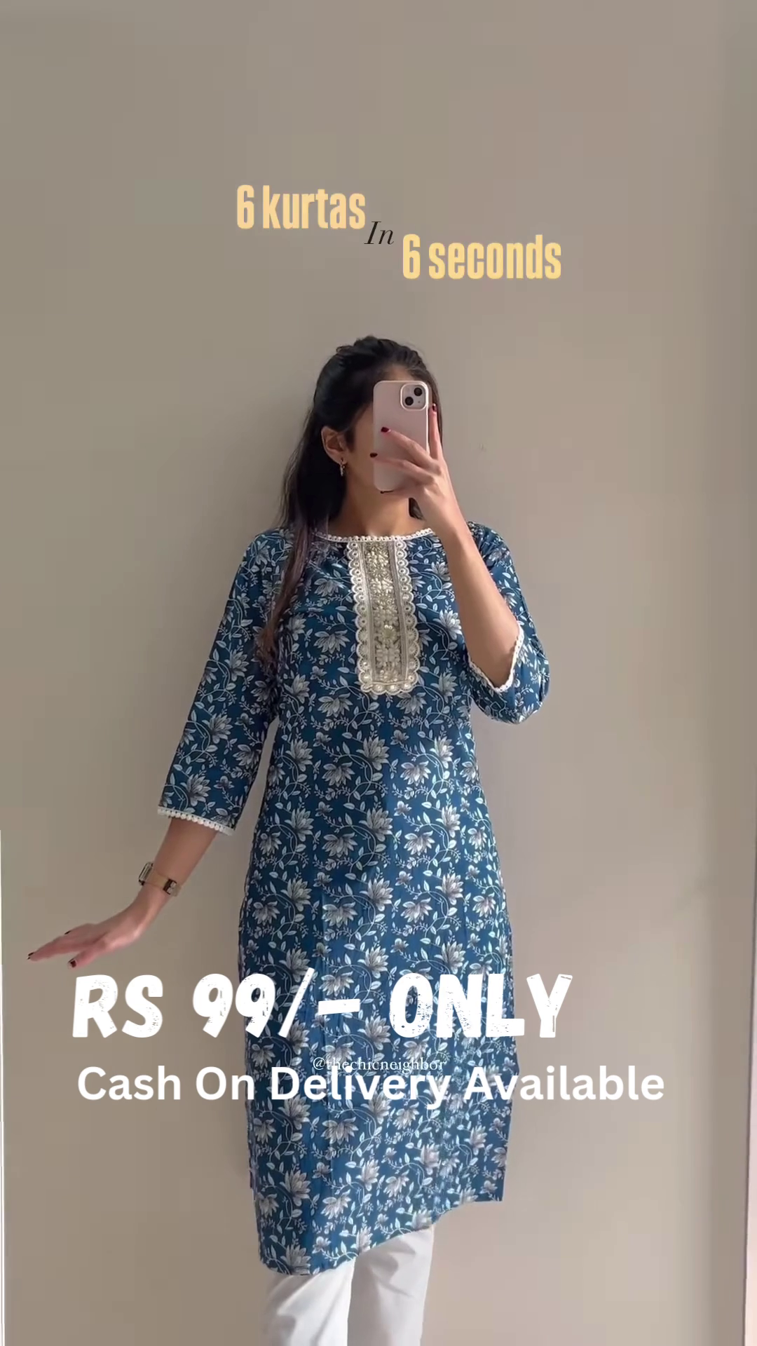 Elegant Floral Cotton Kurta – 5 Color Variants - Image 2
