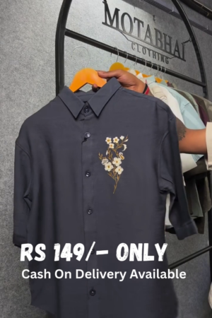 Casual Cotton Shirt – Unique Bird Embroidery