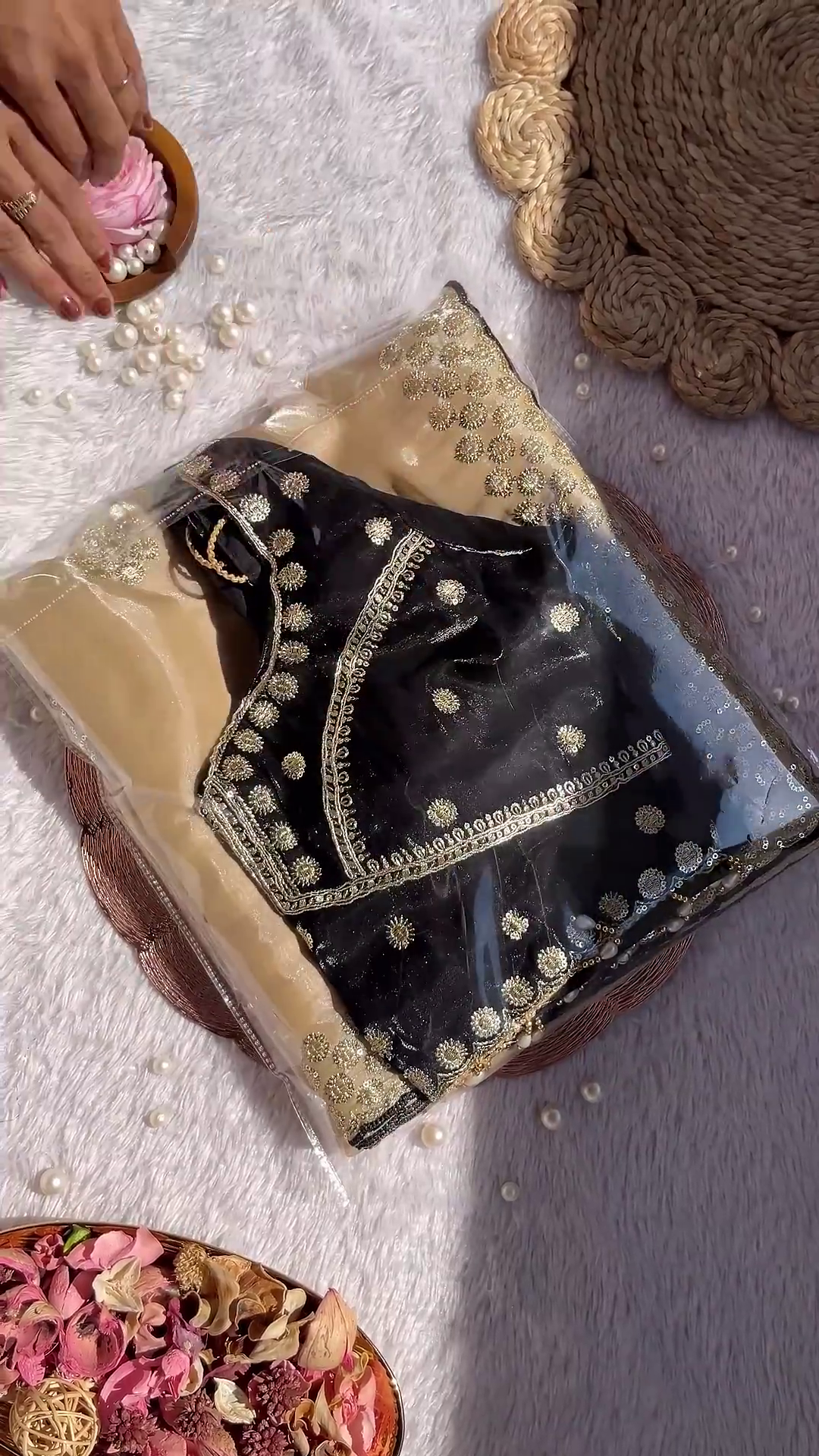 Royal Black Golden Heavy Embroidered Designer Blouse