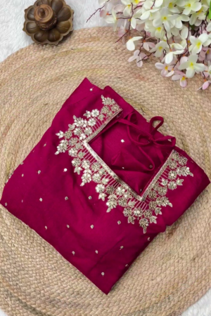 Grand Fuchsia Pink Anarkali with Floral Zari Artistry