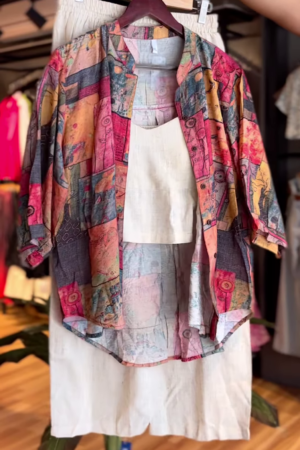 Urban Boho – Abstract Print Linen Co-ord Set