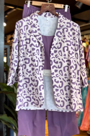 Lavender Luxe – Three-Piece Printed Co-ord Set