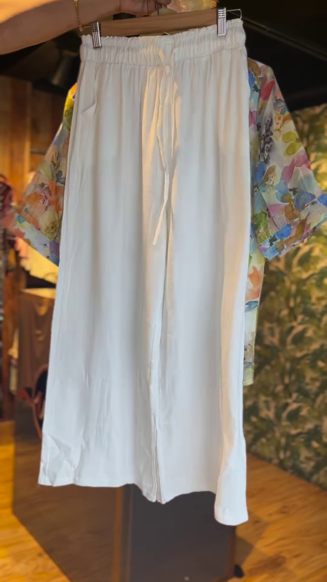 🌸 Pastel Floral Co-Ord Set – Breezy Shirt & White Trousers (2-Piece Set) - Image 2