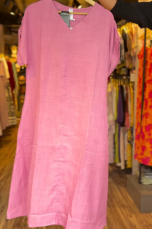 Blush Breeze Cotton Dress – Soft Pink Summer Essential