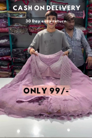 Lilac Enchantment: Heavily Embellished Designer Lehenga Choli Set